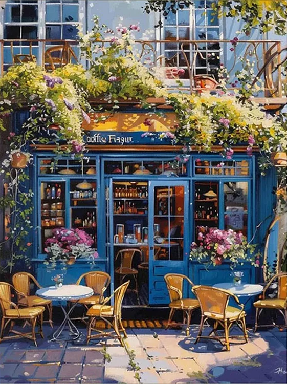 Paint by Numbers Kit Coffee Bookstore