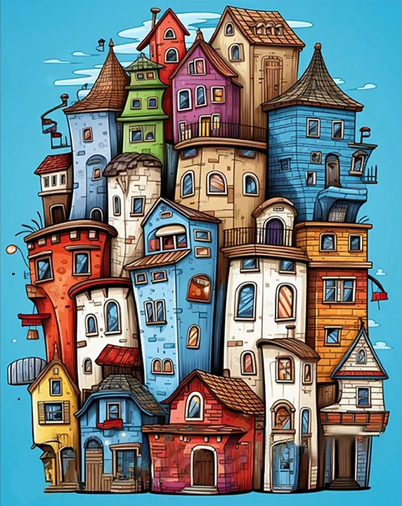 Paint by Numbers Kit Abstract House