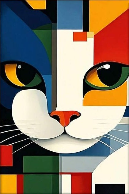 Paint by Numbers Kit Abstract Colorful Cat