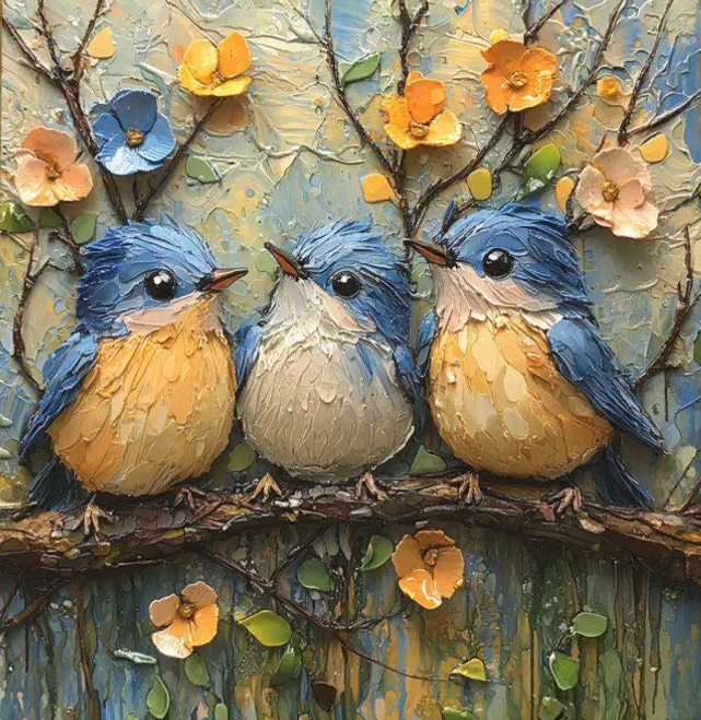 Paint by Numbers Kit Three Little Birds