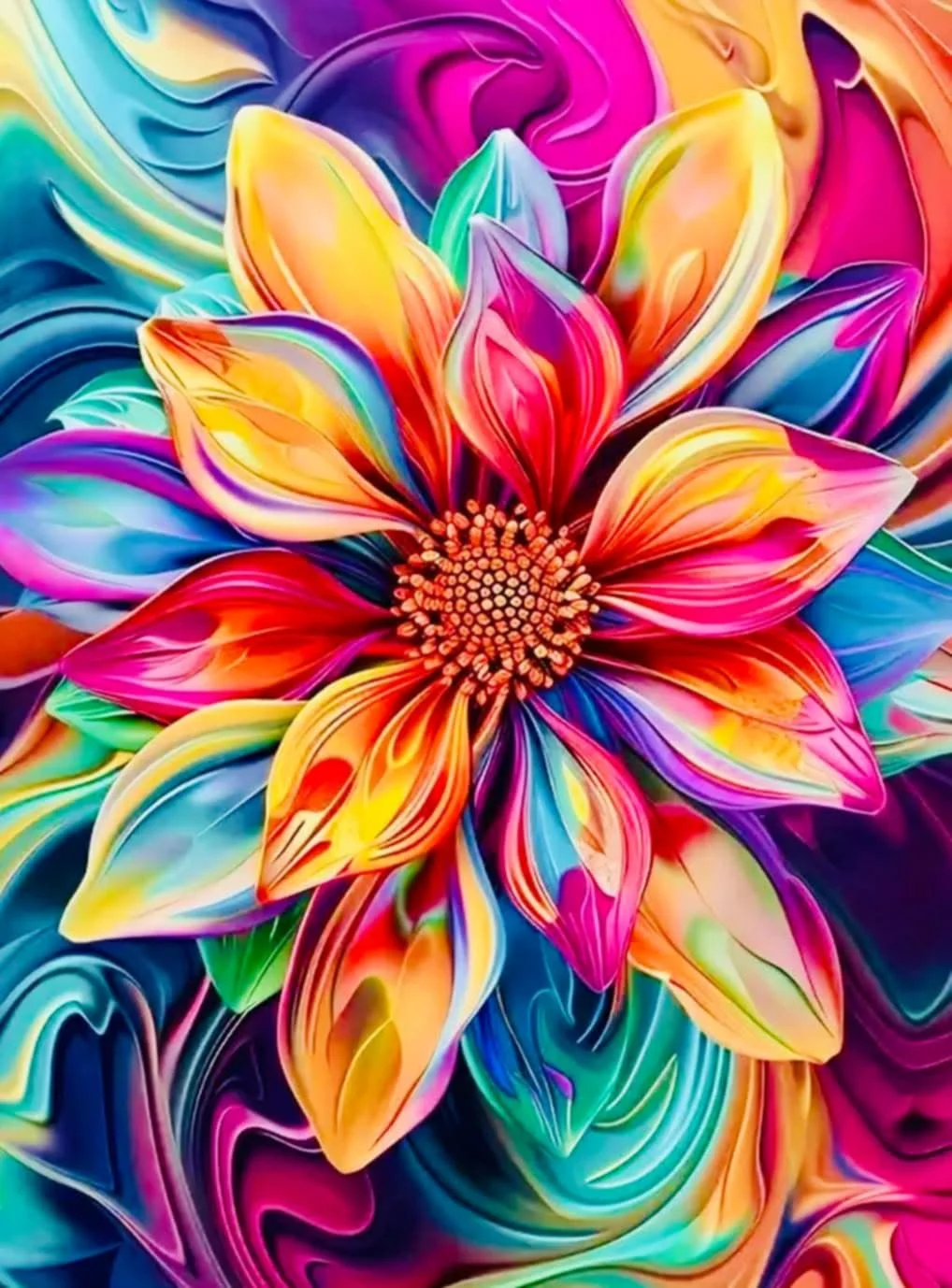 Paint by Numbers Kit Colored Flowers