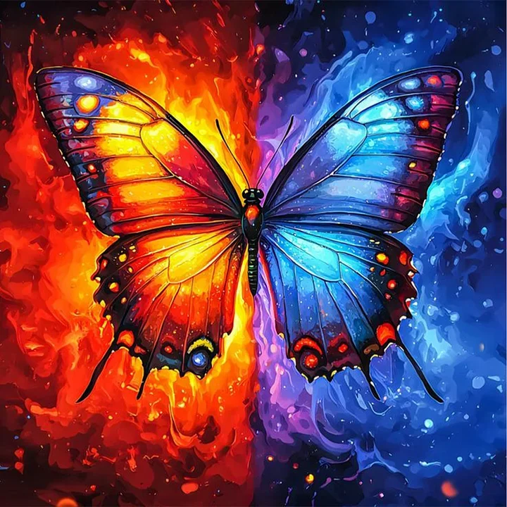 Paint by Numbers Kit Ice And Fire Butterfly