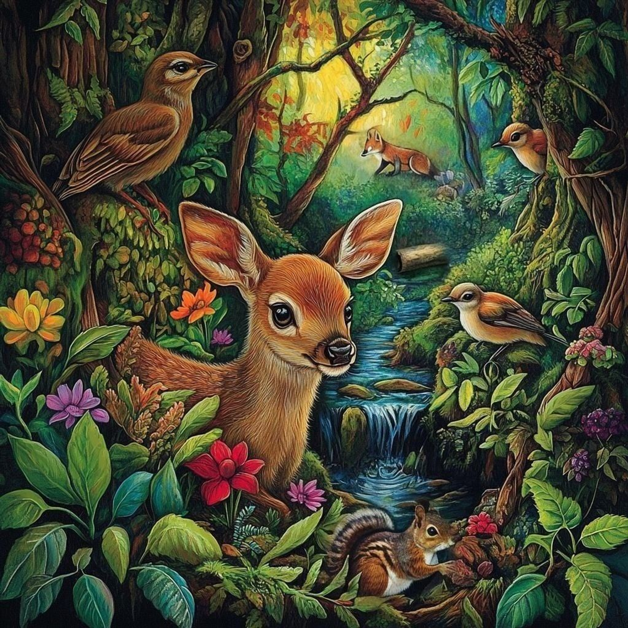 Paint by Numbers Kit Deer In The Forest