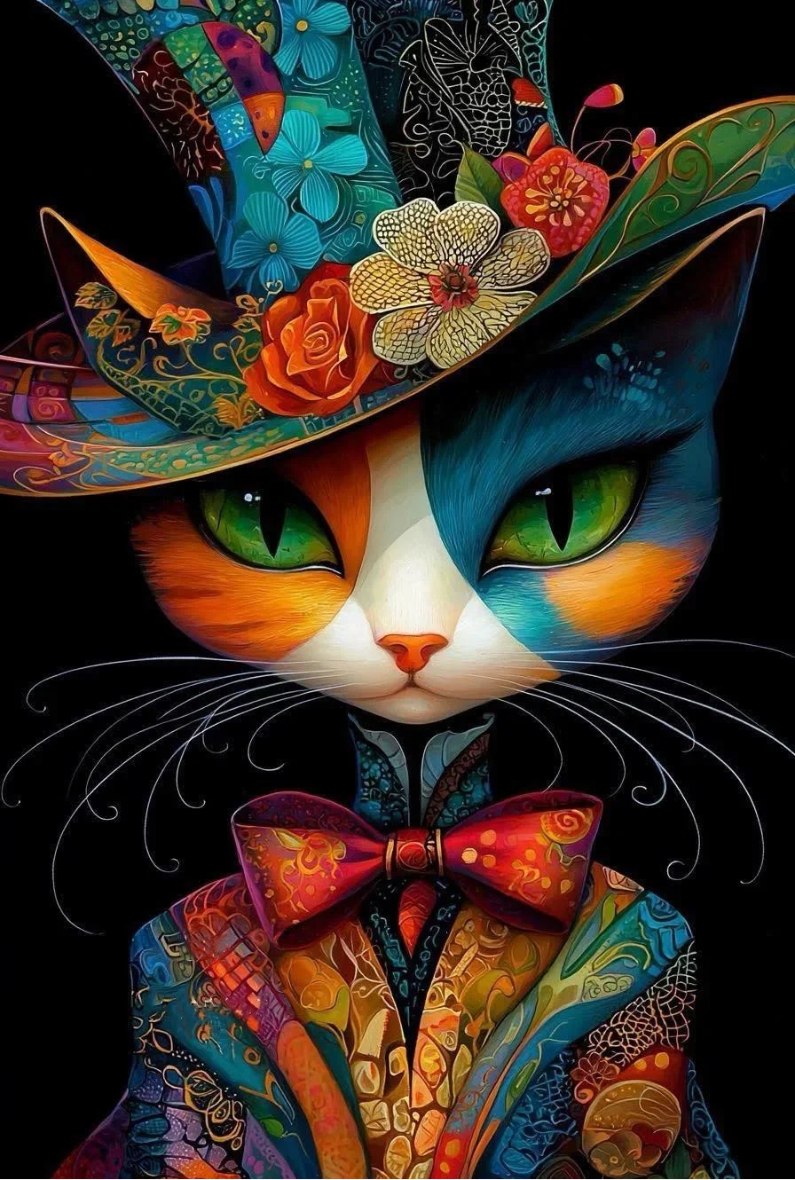 Paint by Numbers Kit Abstract Cat