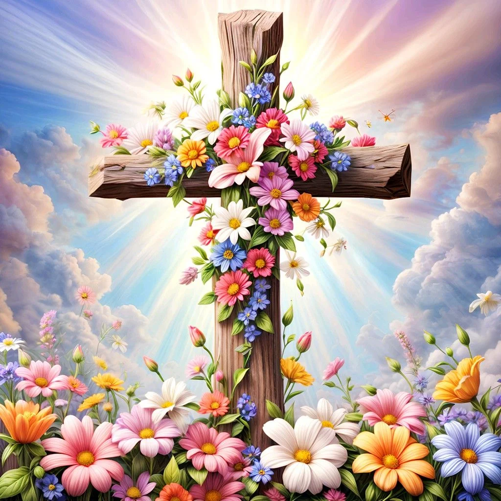 Paint by Numbers Kit Flower Cross