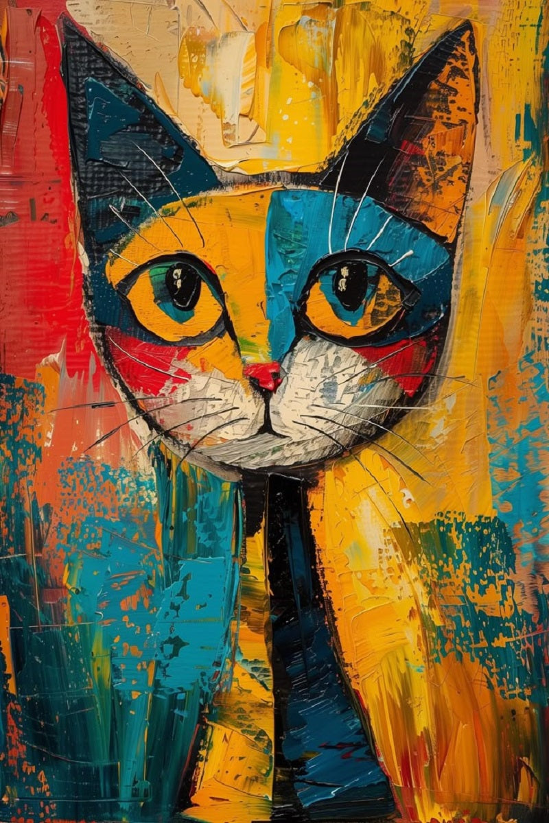 Paint by Numbers Kit Abstract Colorful Cat