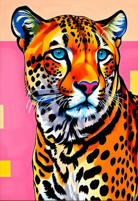 Paint by Numbers Kit Abstract Colorful Leopard