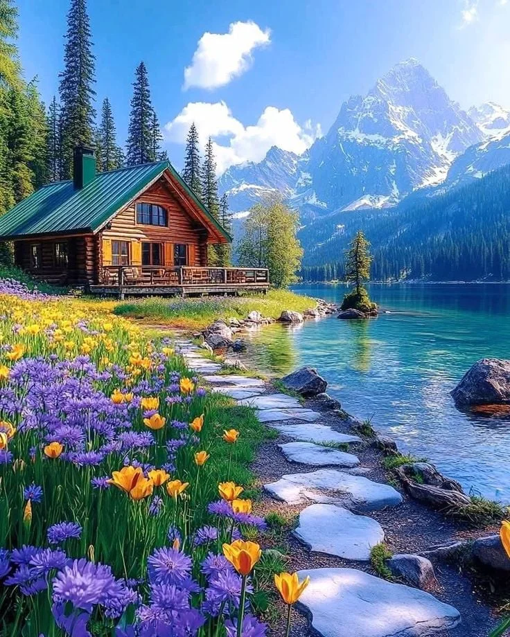 Paint by Numbers Kit Lakeside Cottage