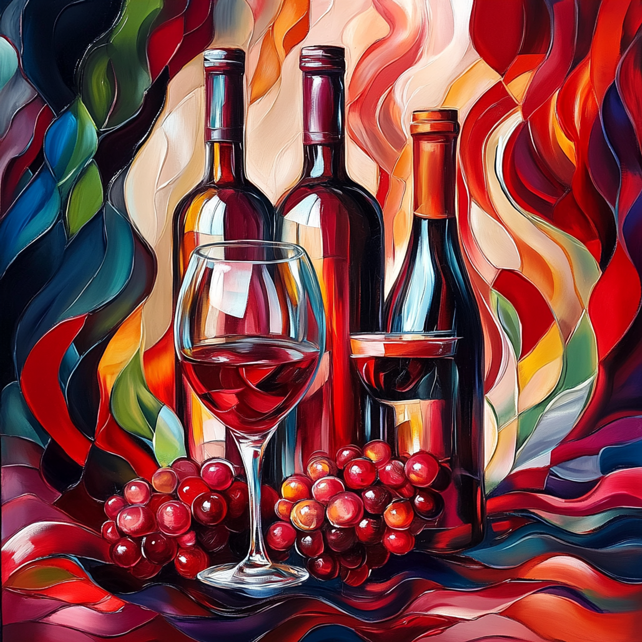 Paint by Numbers Kit Abstract Wine and Grapes