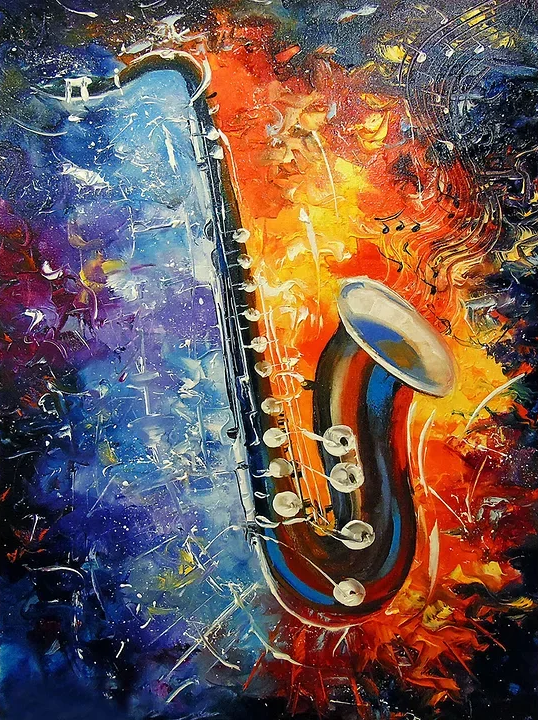 Paint by Numbers Kit Abstract Musical Instrument