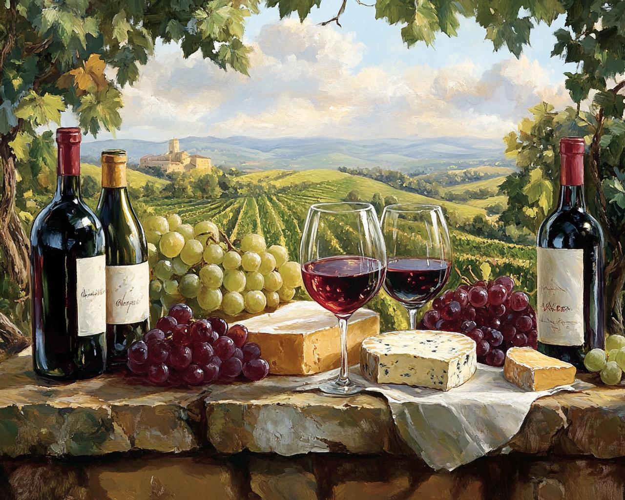 Paint by Numbers Kit Wine and Grapes