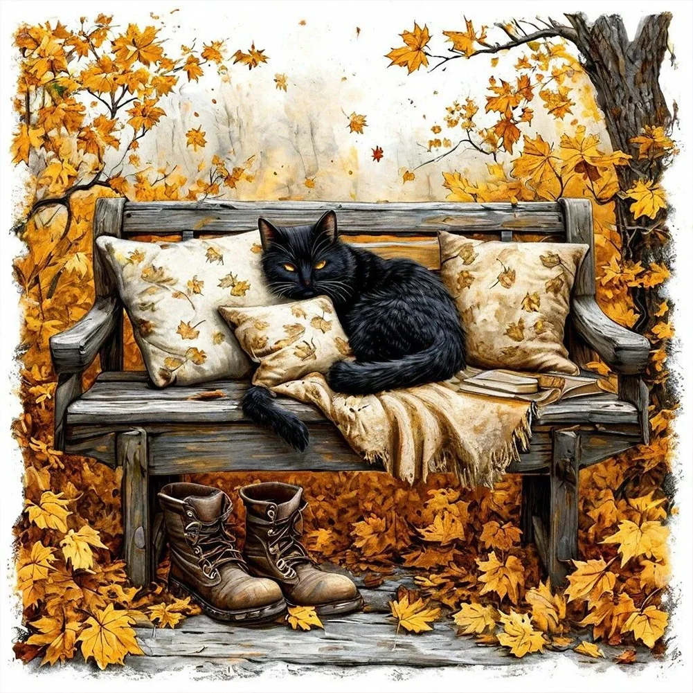 Paint by Numbers Kit Black Cat On The Chair