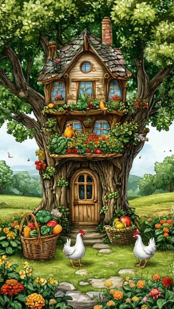 Paint by Numbers Kit Tree House