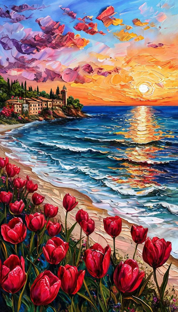 Paint by Numbers Kit Beach Scenery