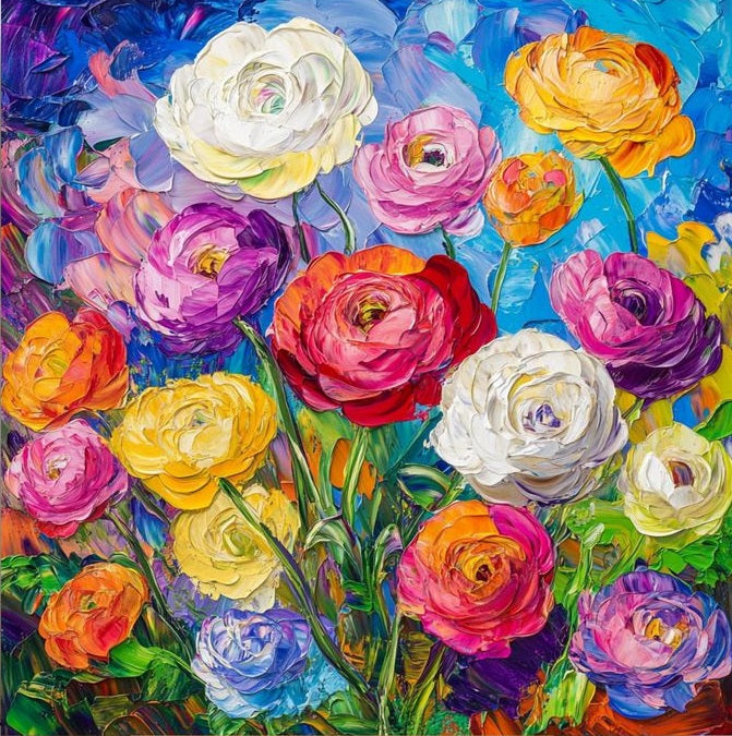 Paint by Numbers Kit 3D Flowers