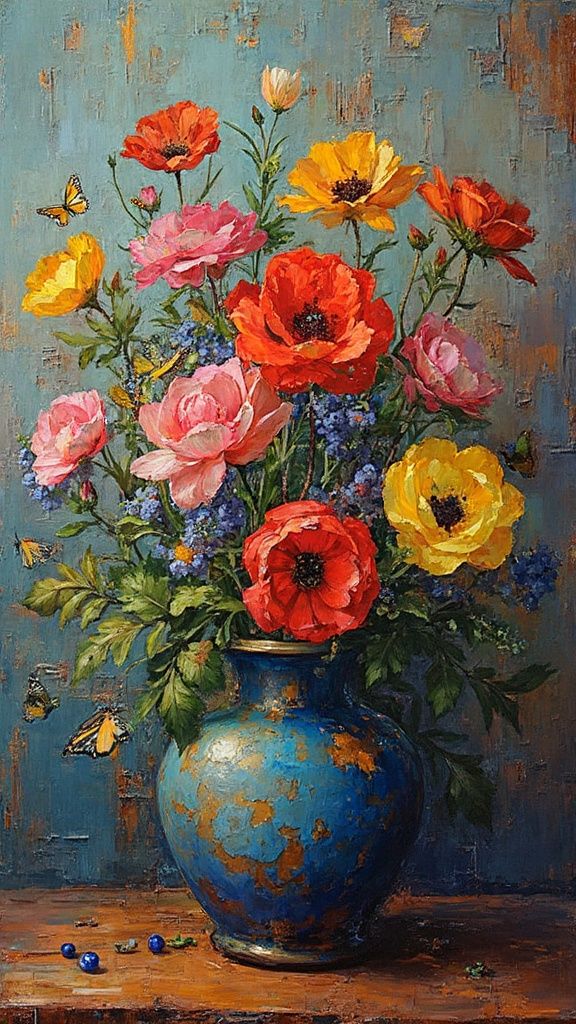 Paint by Numbers Kit Colorful Flowers