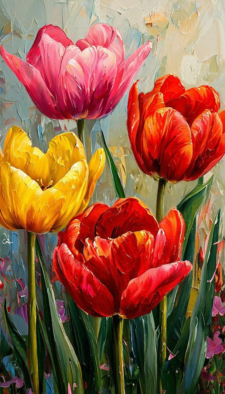 Paint by Numbers Kit Colored Flowers