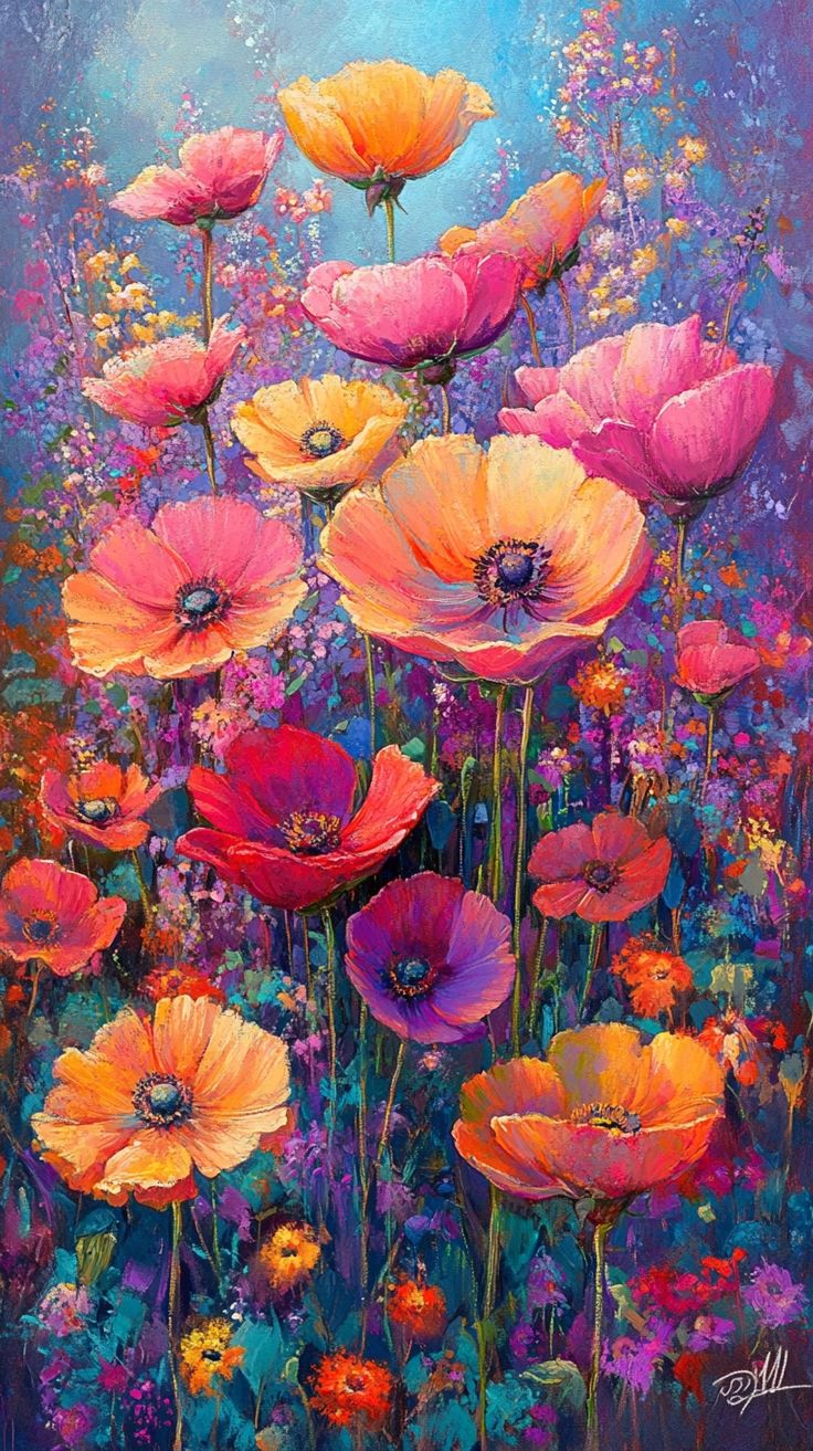 Paint by Numbers Kit Beautiful Colored Flowers