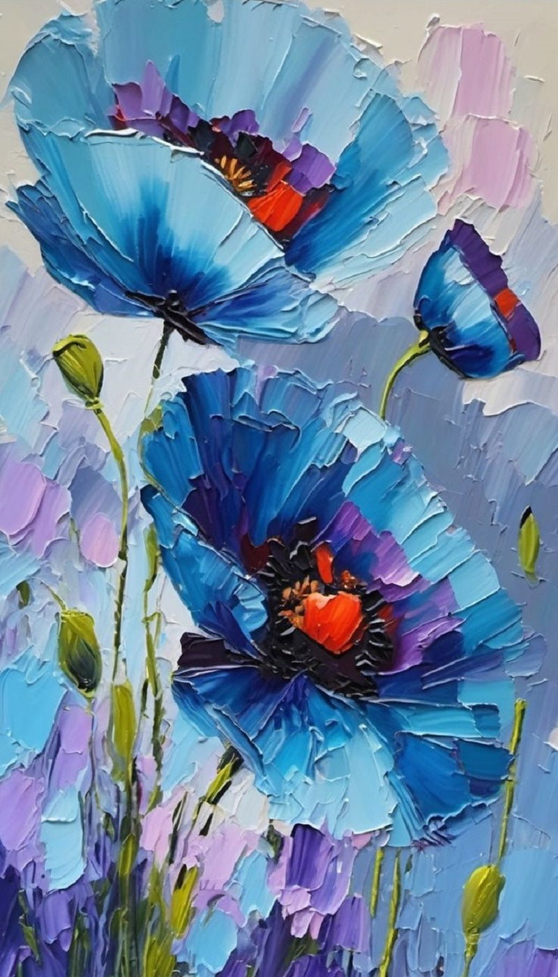 Paint by Numbers Kit Blue Flowers
