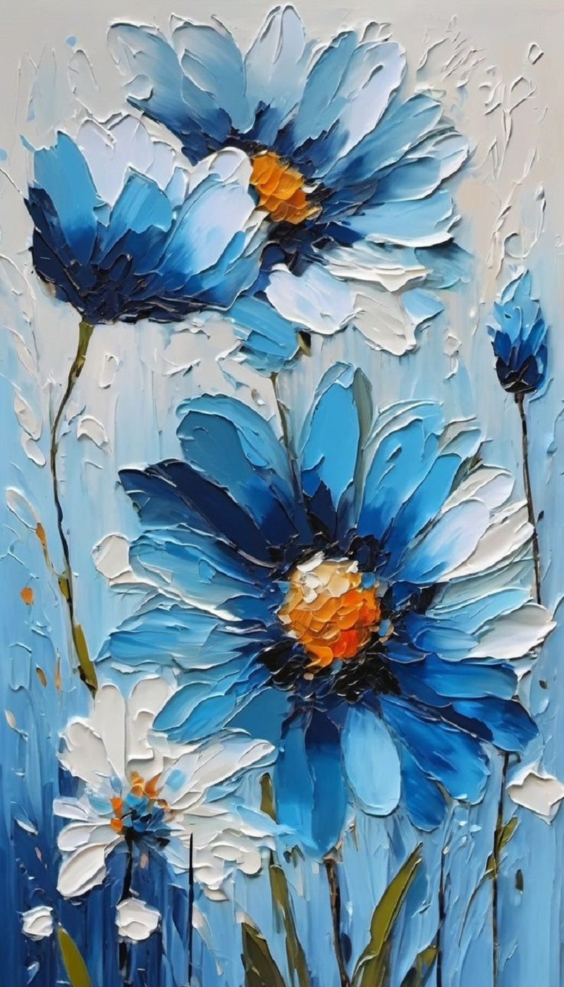 Paint by Numbers Kit Blue Flowers