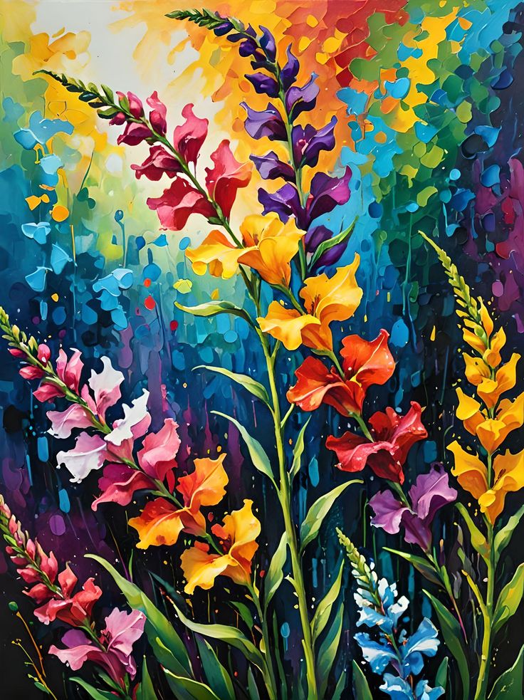 Paint by Numbers Kits Abstract Colored Flowers