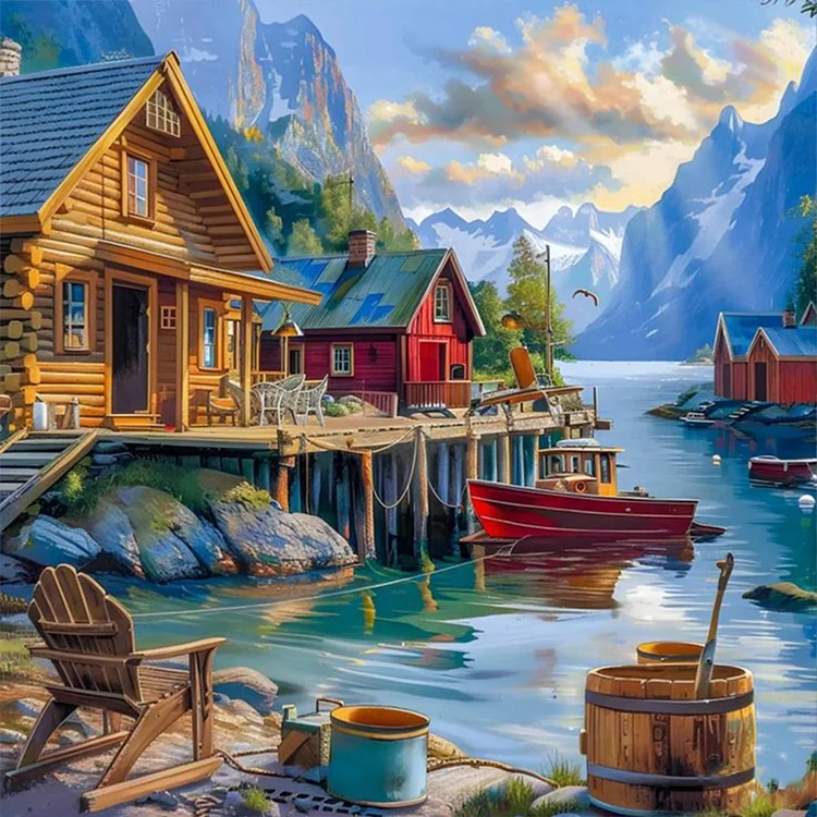 Paint by Numbers Kit Seaside House