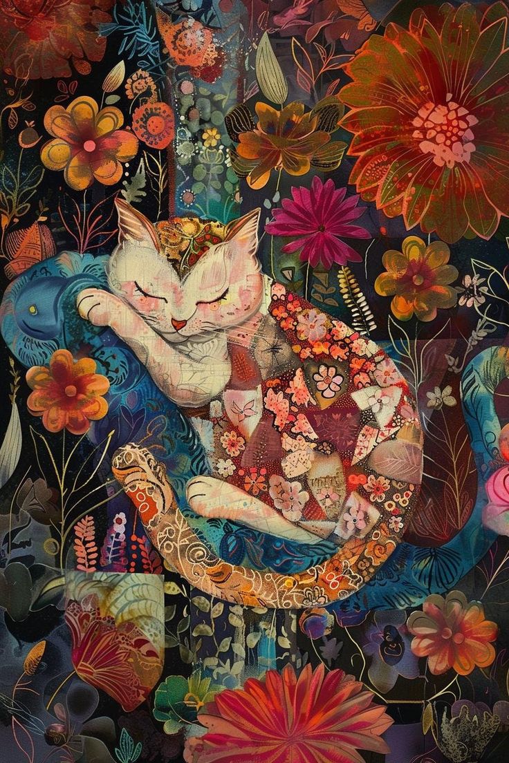 Paint by Numbers Kit Cat In The Flowers