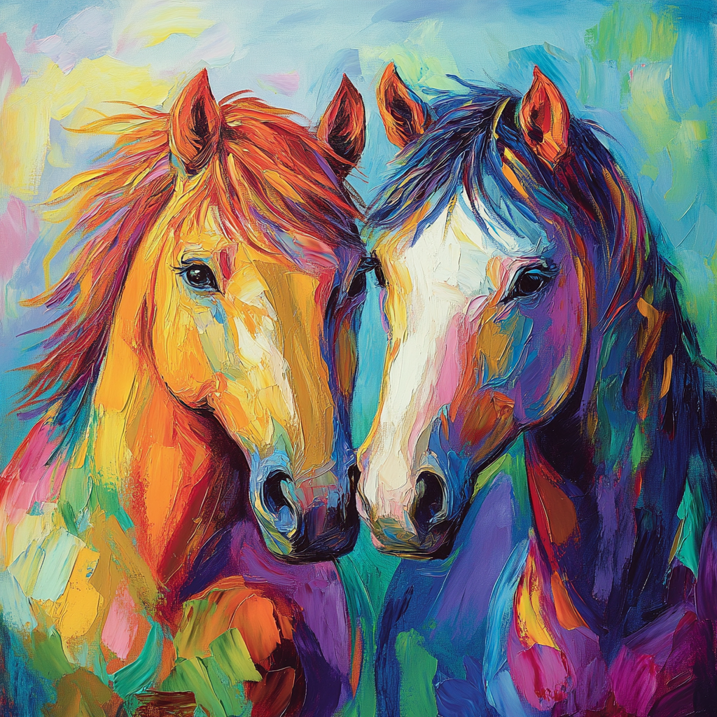 Paint by Numbers Kit Colorful Horses