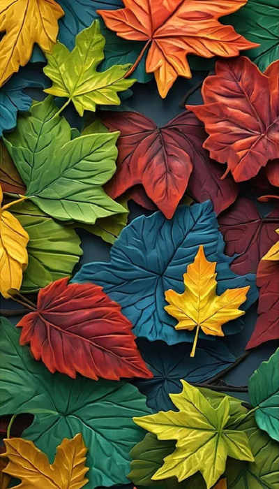 Paint by Numbers Kit Colored Maple Leaves