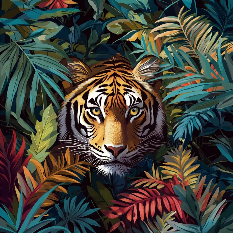 Paint by Numbers Kit Tiger In The Bush