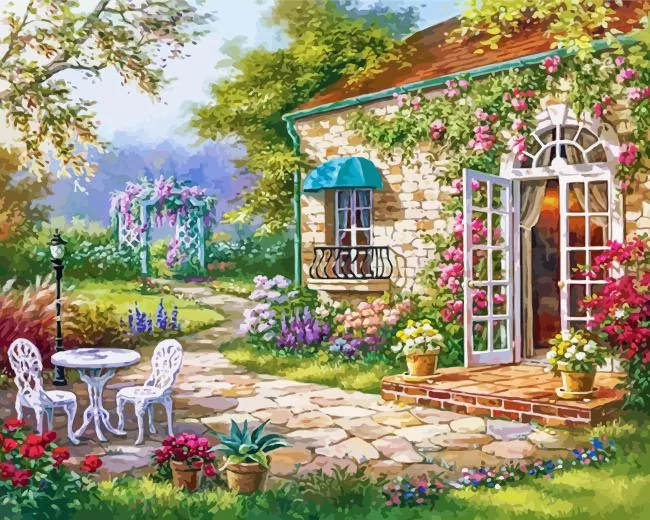 Paint by Numbers Kits Garden House