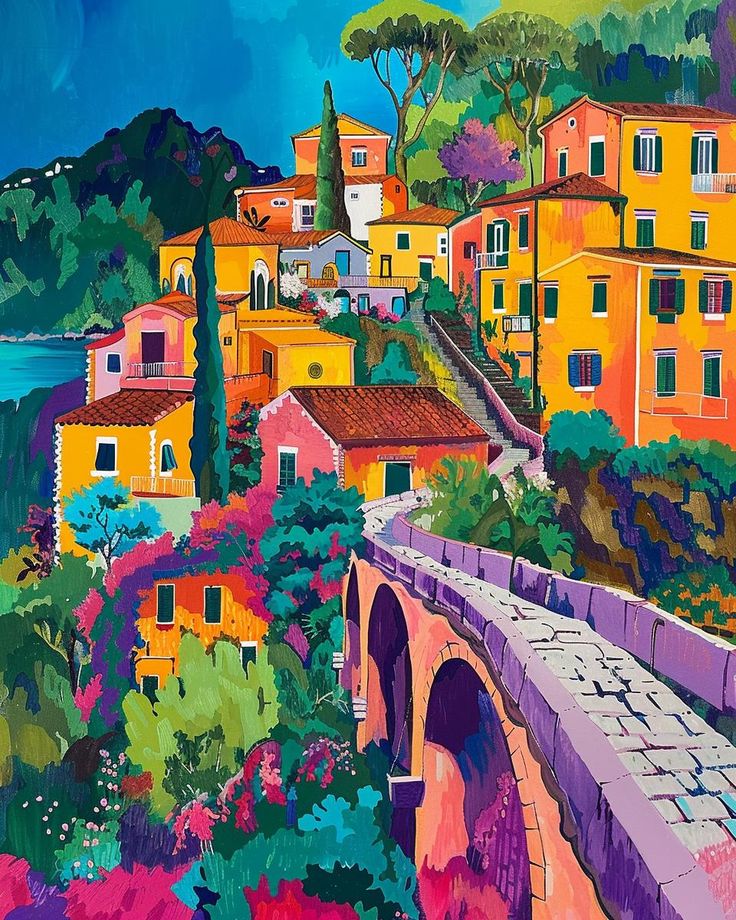 Paint by Numbers Kit Colorful Town