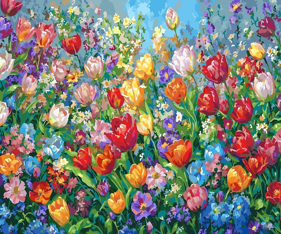 Paint by Numbers Kits Colored Flowers