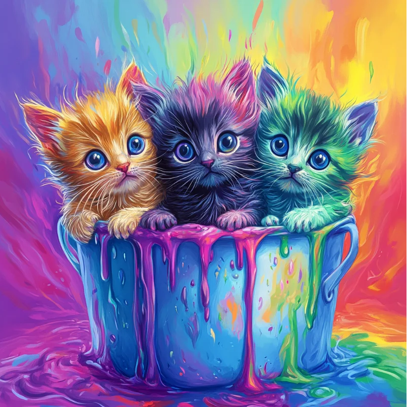 Paint by Numbers Kit Three Kittens