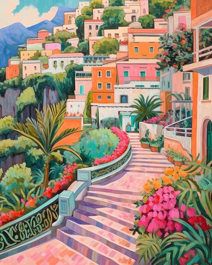 Paint by Numbers Kits Small Town Scenery