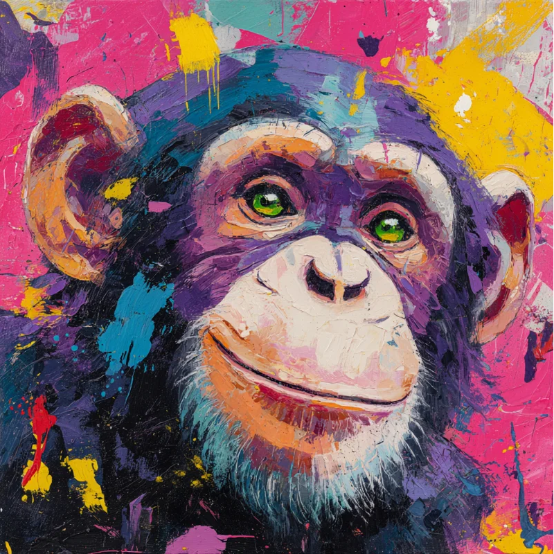 Paint by Numbers Kit Abstract Colorful Gorilla