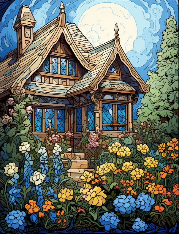 Paint by Numbers Kits Garden House