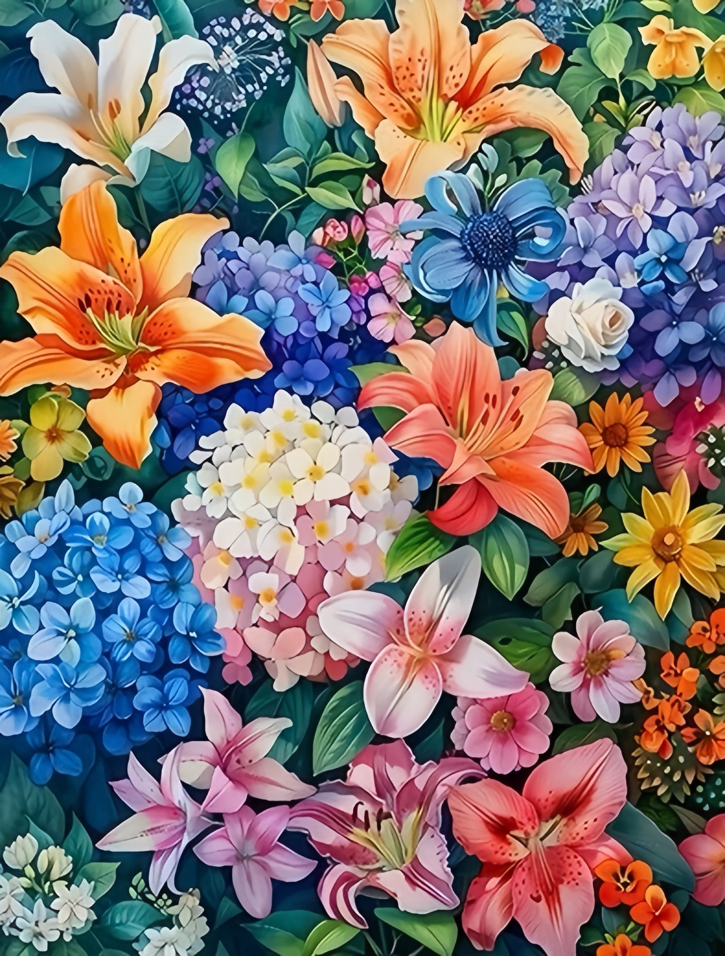 Paint by Numbers Kits Coloured Flowers