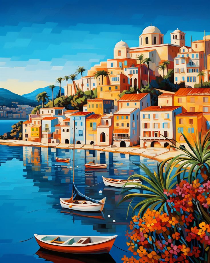 Paint by Numbers Kits Seaside Town