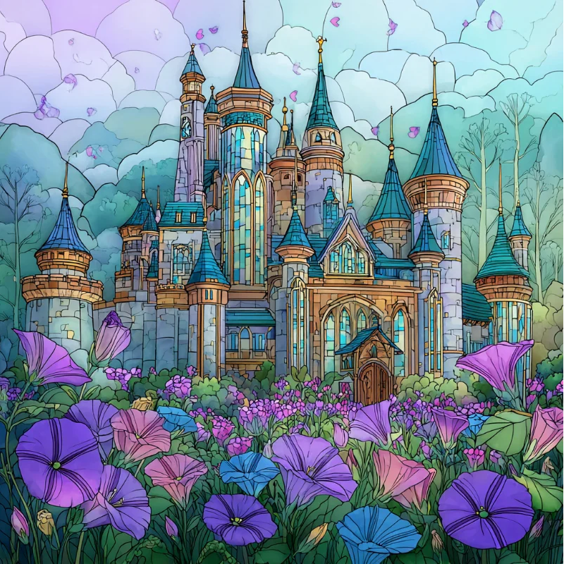 Paint by Numbers Kit Garden Castle