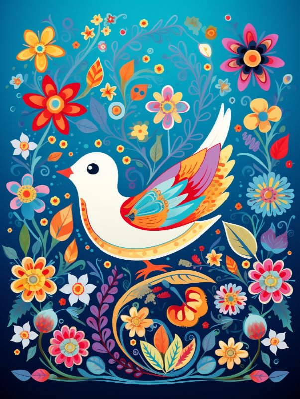 Paint by Numbers Kits Abstract Flowers and Birds