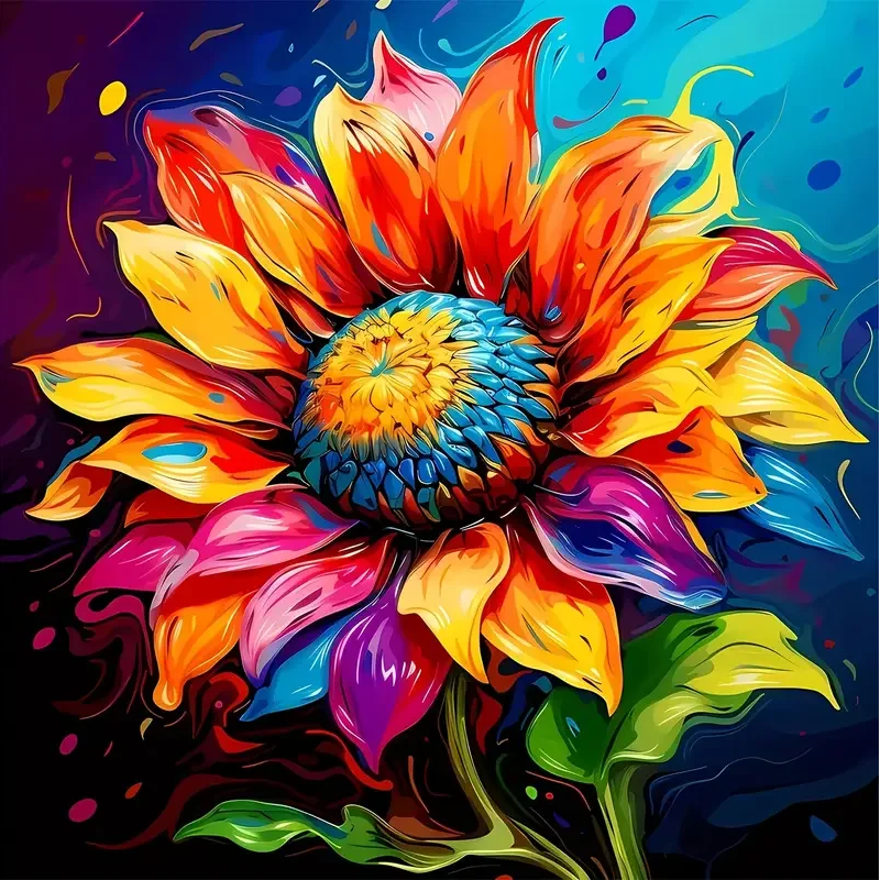 Paint by Numbers Kit Abstract Sunflower