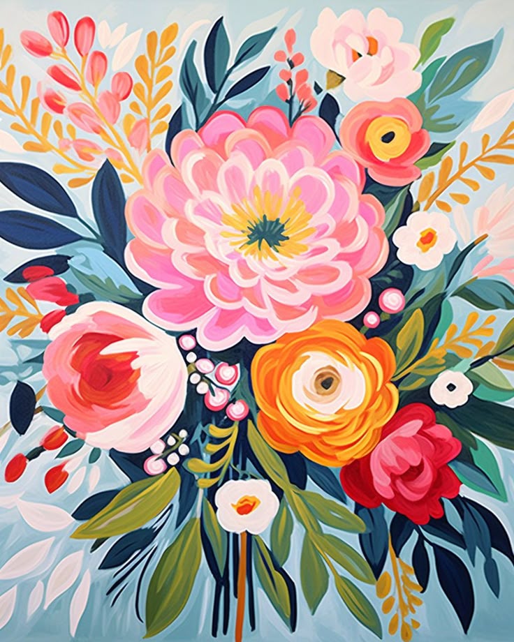Paint by Numbers Kits Colourful Flowers