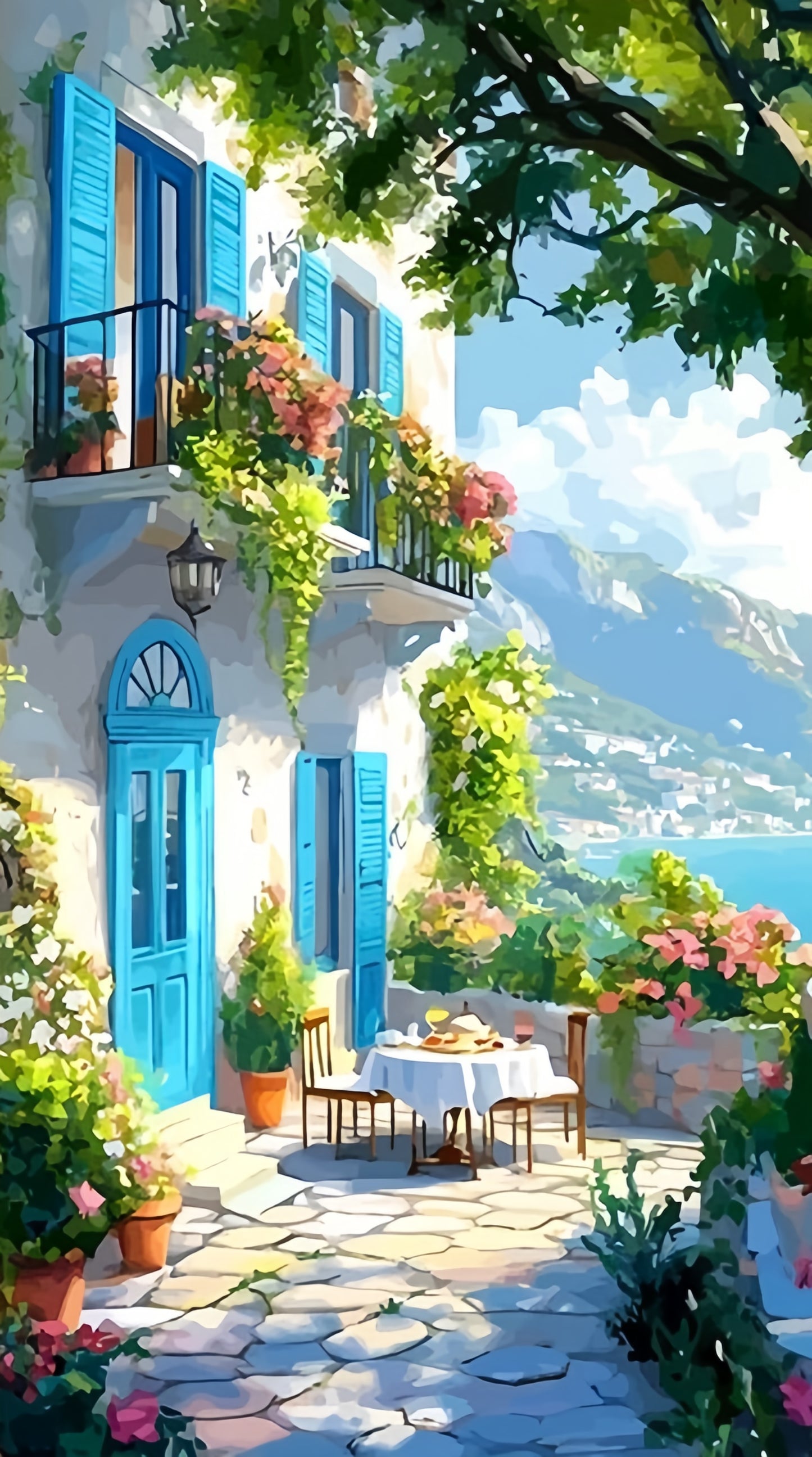 Paint by Numbers Kit Seaside House