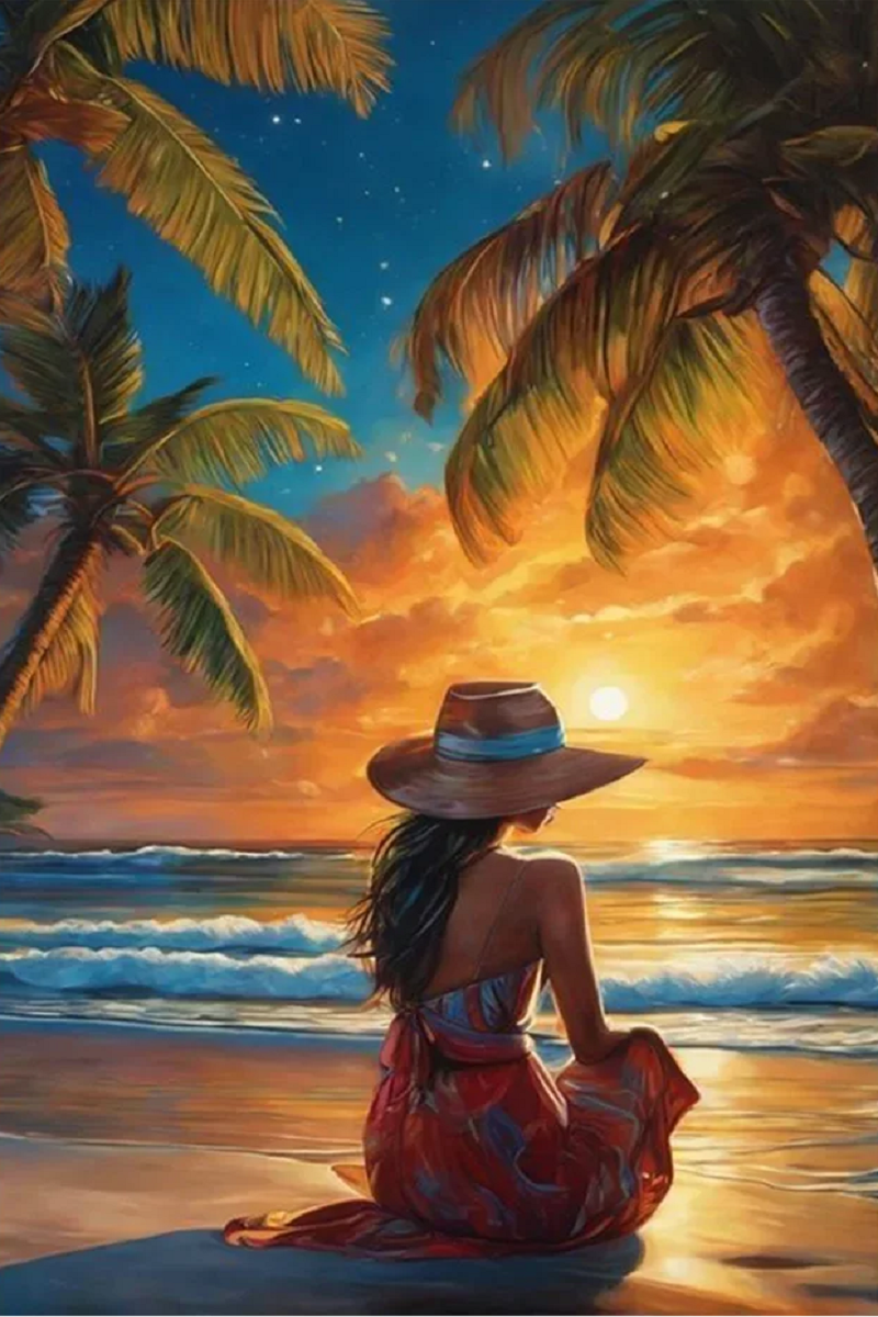 Paint by Numbers Kit Woman On The Beach