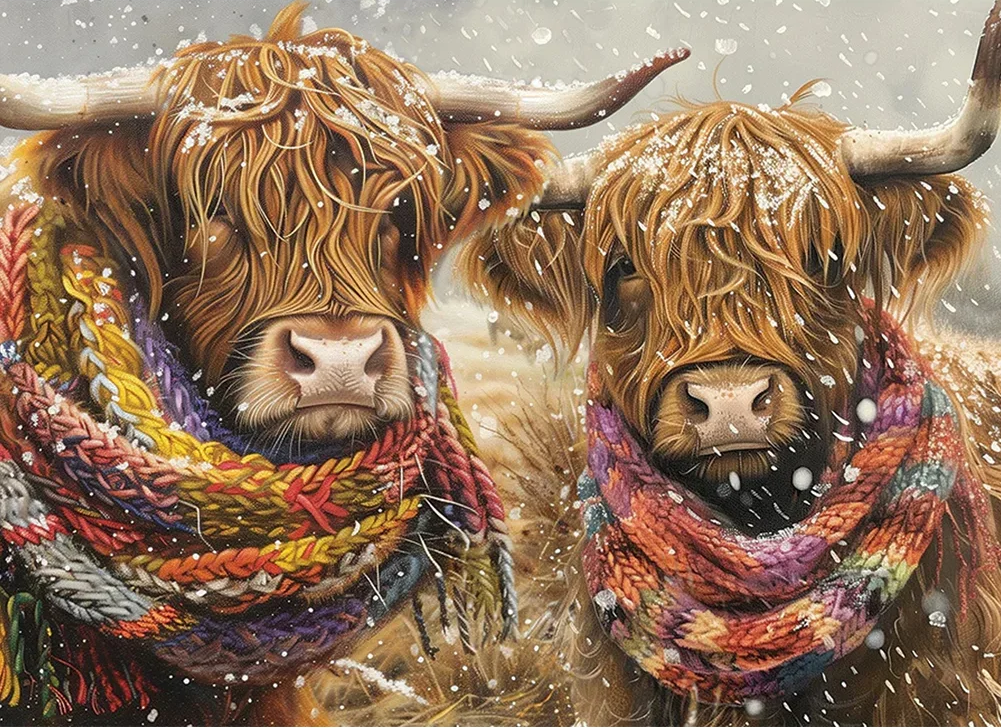 Paint by Numbers Kits Yak Wearing Scarf