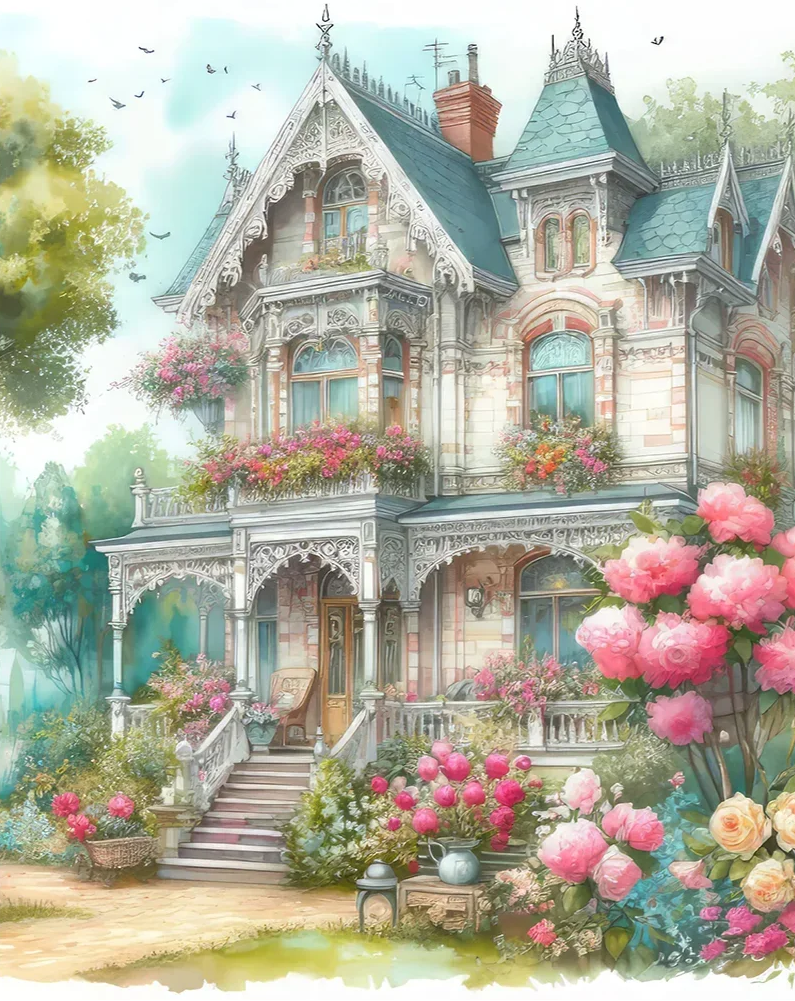 Paint by Numbers Kits Garden House