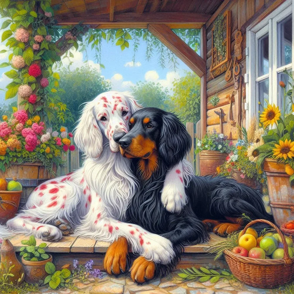 Paint by Numbers Kit Two Dogs