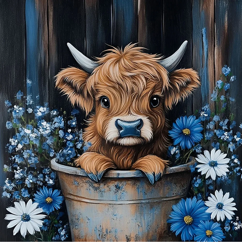 Paint by Numbers Kit Yak In The Flowers