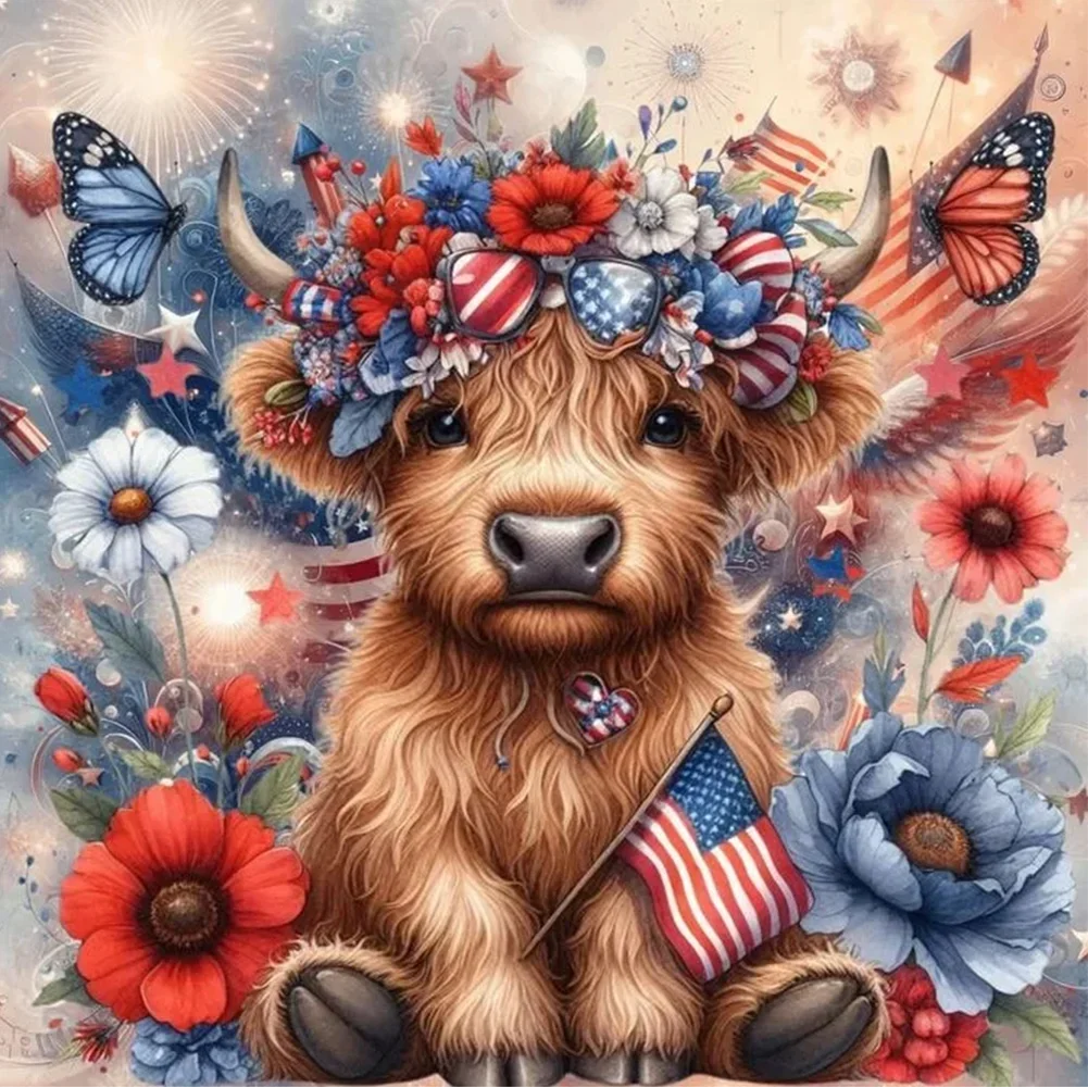 Paint by Numbers Kit Yak In The Flowers
